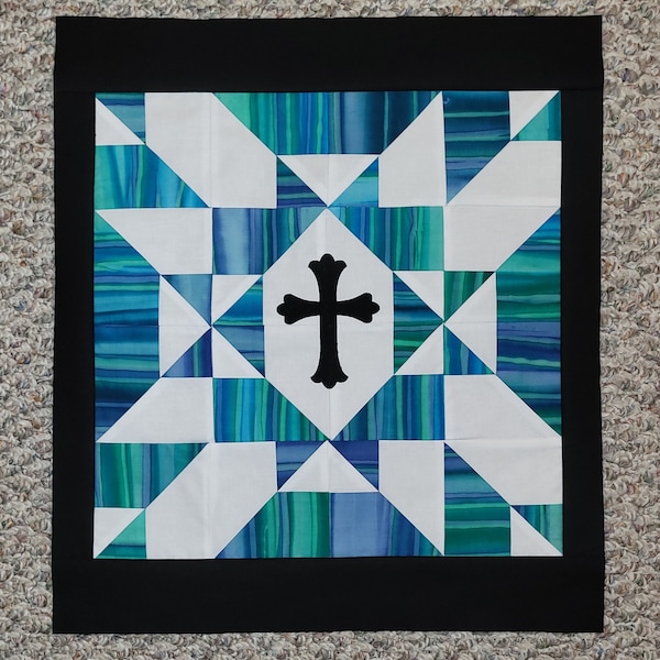 Quilt Top, Ready to Quilt, Stained Glass Look, Faith, Spirituality, Promo Priced