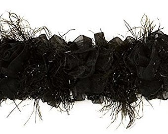 Black Floral Trim 70 inch Length by 2 inch made by Expo International