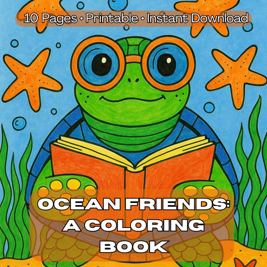 Ocean Animal Coloring Book for Kids & Adults – Printable Pages With ...