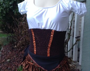 Child sized Disney Inspired Pirates of the Caribbean - Figure Skating Ice Skating Dance Dress