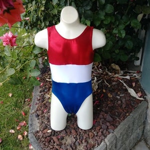 Patriotic United States of America Red, White and Blue Leotard or Biketard image 1