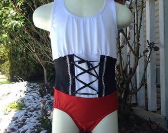 Pirate leotard or biketard for dance/gymnastics/swimming - girl's sizes