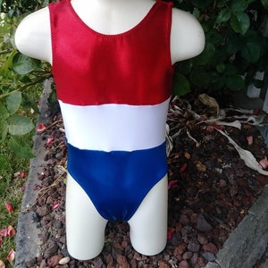 Patriotic United States of America Red, White and Blue Leotard or Biketard image 2