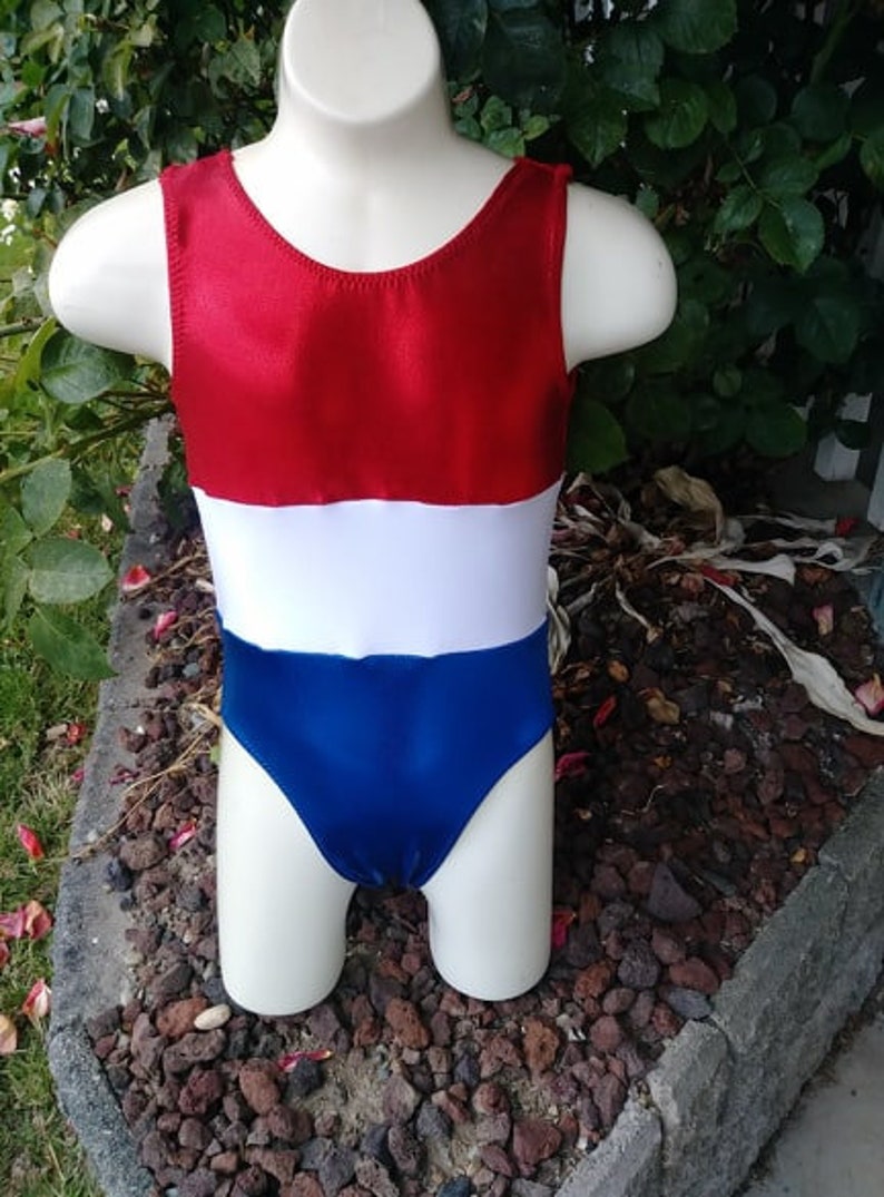 Patriotic United States of America Red, White and Blue Leotard or Biketard image 2