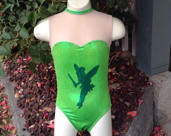 Disney Inspired Tinkerbell Leotard for dance, gymnastics, swimming, tumble, dress up - available in infant and child sizes