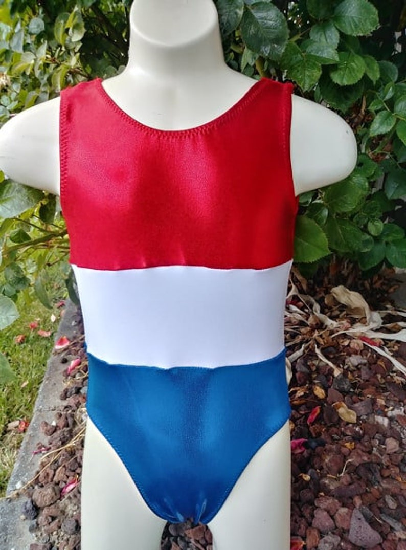 Patriotic United States of America Red, White and Blue Leotard or Biketard image 4