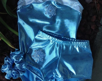 Disney inspired Elsa Frozen leotard shorts gift pack - No Sleeve for dance, gymnastics etc