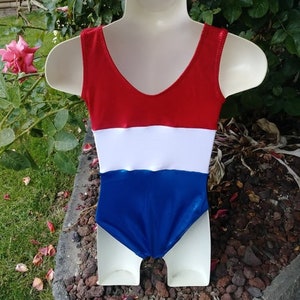 Patriotic United States of America Red, White and Blue Leotard or Biketard image 5