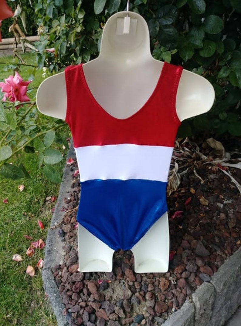 Patriotic United States of America Red, White and Blue Leotard or Biketard image 5