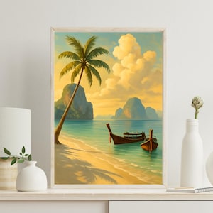 Island Luxe Wall Art, Thailand Wall Art, Travel Print, Thailand Poster, Thailand Beach Art, Island Style Wall Art, Tropical Digital Download