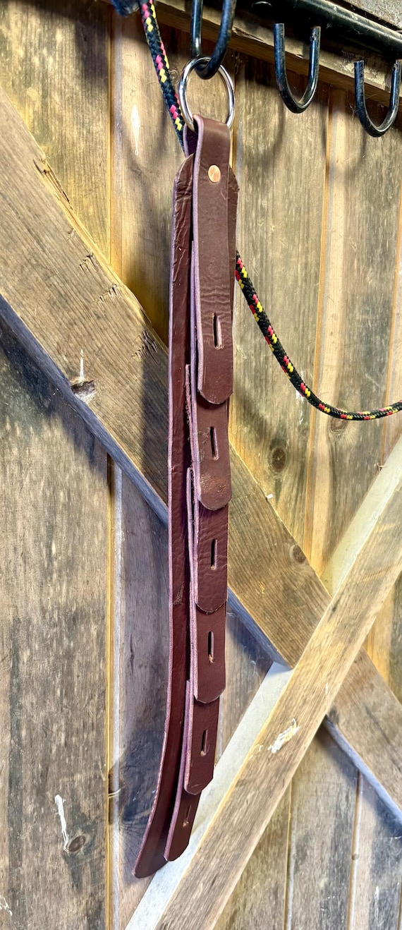 Handmade Leather Cinch Holder: 6-Cinch Capacity, English Bridle Leather