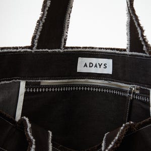 Denim large brown bag Upcycled Shopper jeans shoulder Shopping Patchwork Sustainable for gift