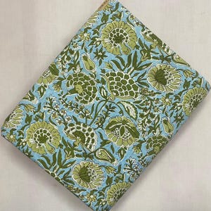 Hand Block Print Sewing Material Craft By The Yard, Handblock Cotton Floral Fabric, Indian Block Print Fabric, Dress making Fabric