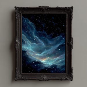 Celestial Cloudscape Wall Art – Cosmic Sky Print, Dreamy Starry Night Poster, Galaxy Aesthetic Decor, Astronomy Gift for Him or Her