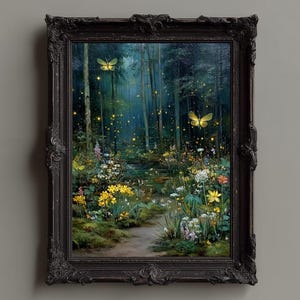 Forest Fairy Art Print: Vintage Woodland Fantasy (Digital Download A1-A5, 8x10-24x36 inches)
