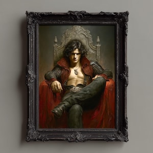 Dracula Art Print: Gothic Vampire Throne Portrait (Digital Download A1-A5 Sizes)