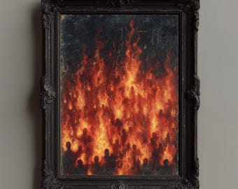 Gothic Hell Print, Renaissance Okkulter Horror, Dark Academia Halloween Wandkunst, Dark Goth Poster