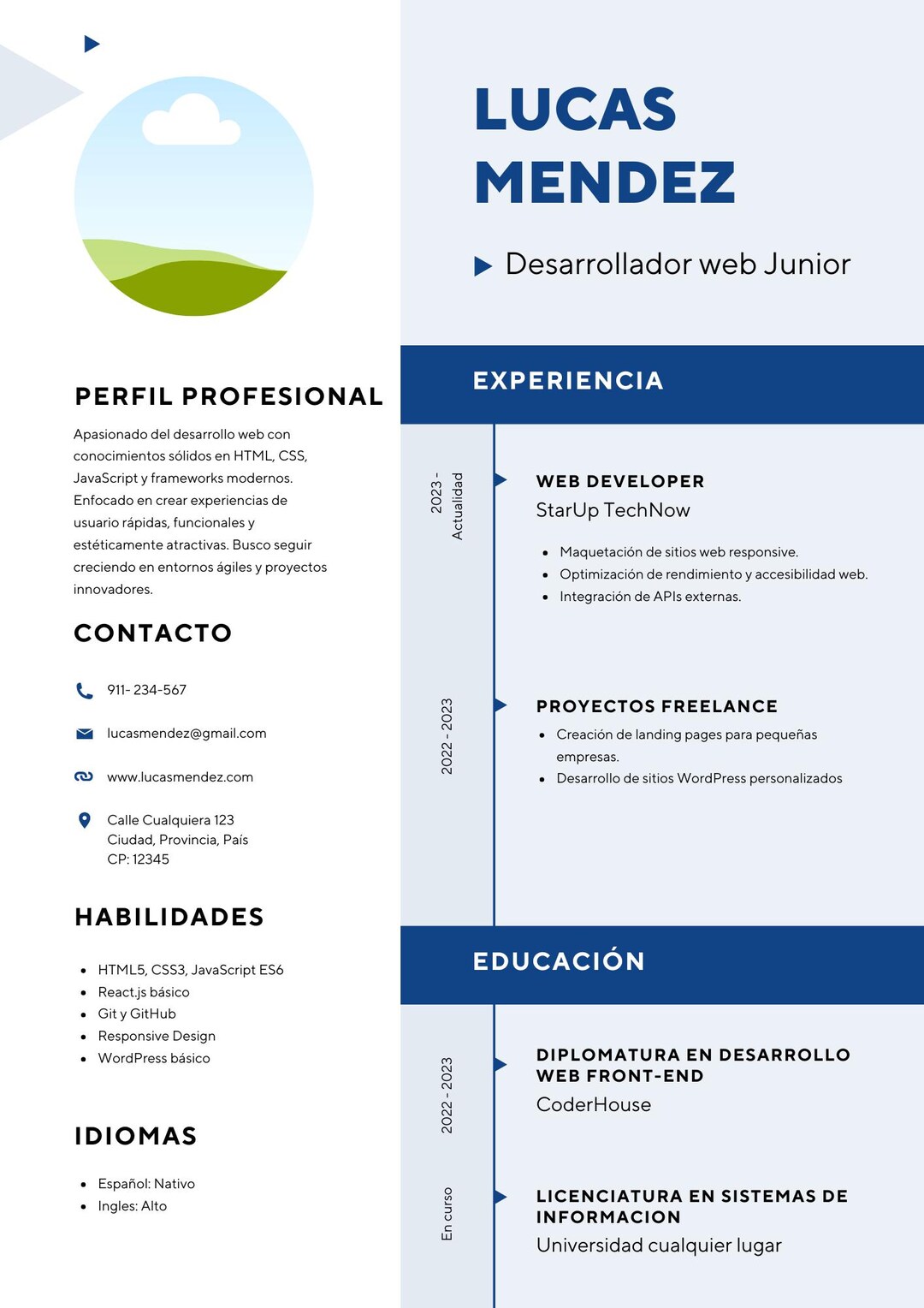 Web Developer Resume Template | Editable CV in Canva | Professional ...
