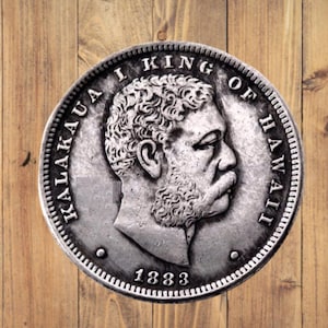 1883 US 1/2D Hawaii Commemorative Half Dollar Silver Plated | Collectible Metal Replica for Home Décor & Gifts