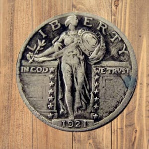 The 1921 Standing Liberty Quarter Collectors Treasure Authentic Iconic Mint Coin Valuable Legendary old coins gift &quot;COIN REPLICA&quot;