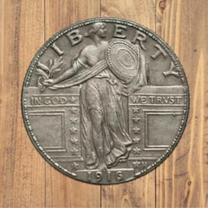 The 1916 Standing Liberty Quarter Collectors Treasure Authentic Iconic Mint Coin Valuable Legendary old coins gift &quot;COIN REPLICA&quot;