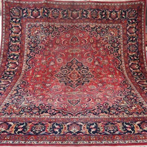 10x12 Antique Bidjar Rug, Tribal Caucasian Rug, Hand Knotted Wool Rug, Distressed Vintage Rug, Red Oriental Rug, Living Room, Bedroom Carpet