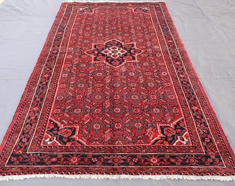 5'5x10'1 ""Sammlerstück Teppich, 1960er Jahre Antik Teppich, Afghan Medaillon Heriz Teppich, Handgefertigter Wollteppich, Wohnzimmer Teppich."