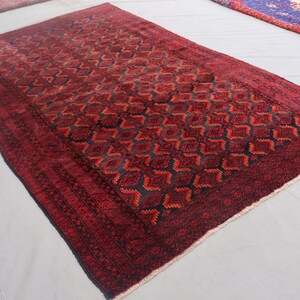 1940s Vintage Rug 5&#39;4x8&#39;9 ft Collectors piece rug, Afghan Hand Knotted Wool Rug, Tribal Antique Area Rug, Oriental Red Rug, Living Room Rug