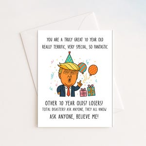 70e anniversaire pour femme ou homme | Cartes d'anniversaire Trump | Cartes | Cadeau carte drôle | Cadeau 70e anniversaire pour maman papa oncle tante