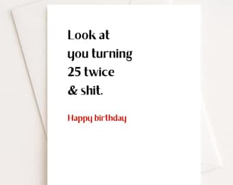 50th Birthday Card | Funny 50th Birthday Card | 50 Year Old Birthday Gift | 50th Birthday Giftflat Cards