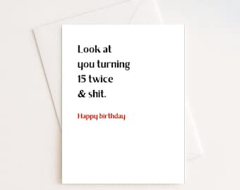 30th Birthday Card | Funny 30th Birthday Card | 30 Year Old Birthday Gift | 30th Birthday Gift
