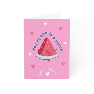 Joli jeu de cartes de voeux pastèque, parfait pour la Saint-Valentin, mots d'amour, voeux d'anniversaire, célébrations d'amitié, papeterie amusante