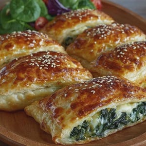 チーズとほうれん草を詰めたペストリーのレシピ：簡単な家族向けレシピ（PDFダウンロード）