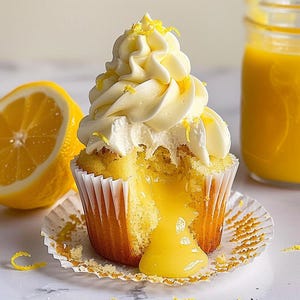 Best Recipe for Lemon Cupcakes with Lemon Curd Filling, Instant PDF Download, family recipe book, Easy recipe
