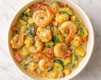 Creamy Garlic Shrimp Zucchini Skillet Recipe: Easy Keto Dinner (PDF Download)