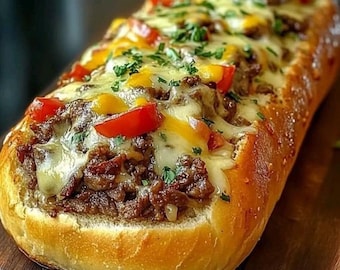 Best Recipe for Cheesesteak-Stuffed Garlic Bread, Instant PDF Download, family recipe book, Easy recipe