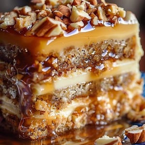 Butter Pecan Cake Recipe: Caramel Drizzle (PDF Download)
