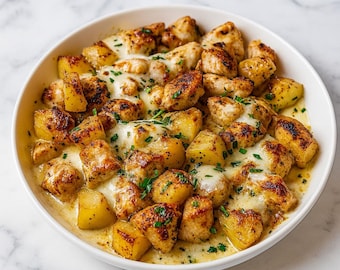 Garlic Parmesan Chicken Potatoes Recipe: Easy One-pan Meal (PDF