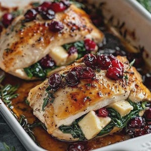 Best Recipe for Cranberry & Spinach Stuffed Chicken Breasts with Brie, Instant PDF Download, family recipe book, Easy recipe