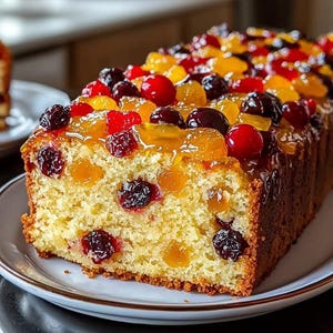 Golden Glazed Fruit Loaf Cake Recipe (PDF Download)
