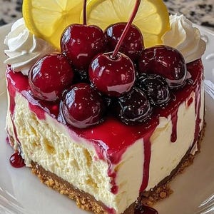 Best Recipe for No Bake Cherry Lemon Cheesecake, Instant PDF Download