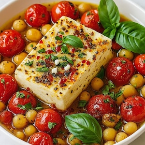 Best Recipe for Easy  Baked Feta Chickpeas, Instant PDF Download