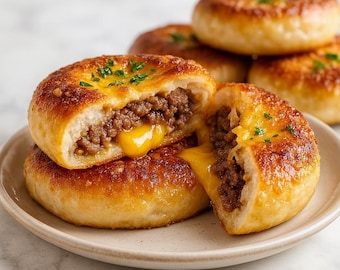 Cheeseburger Pretzel Bombs Recipe, Easy Family Meal (Instant PDF Download)