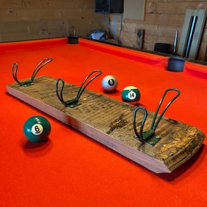 Whiskey Barrel 3 Hook Coat Rail Made from Beautiful Section of Bourbon Barrel Lid. Quality Retro / Industrial Wire Hangers.Jim Beam Branded.