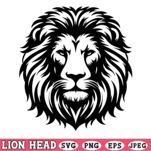 Lion head svg - fierce animal clipart Png Eps Jpeg  vector files for cricut and silhouette