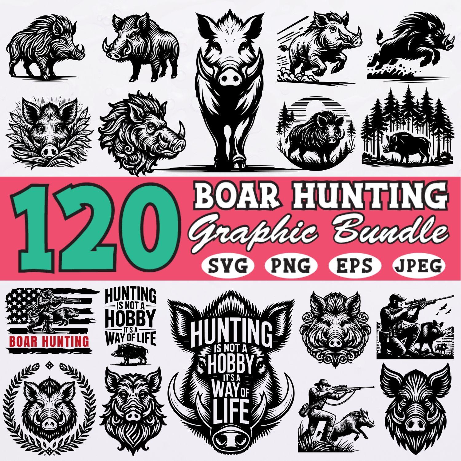 Boar Hunting SVG Bundle: Wild Hog Clipart, Hunter Quotes (120 Piece) - Etsy