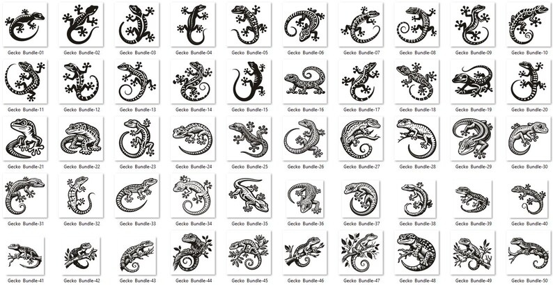 Gecko Clipart Bundle: Lizard Vector Graphics for Cricut & Sublimation ...