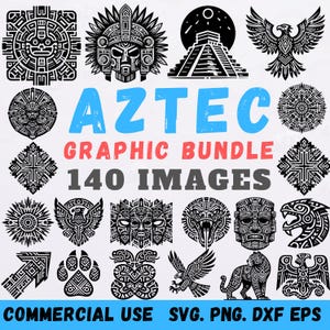 Aztec SVG Bundle 140 Designs Mayan Tribal Vector Clipart  Cricut Laser Cut Files