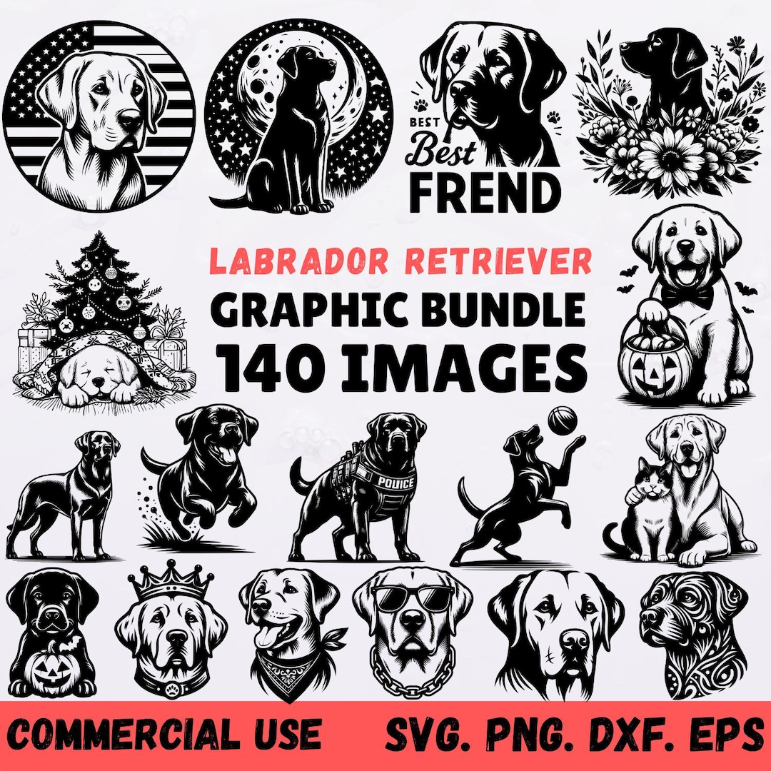Labrador Retriever SVG Bundle 140 Designs for Cricut and Silhouette ...