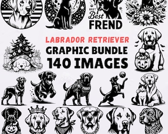 Labrador Retriever SVG Bundle 140 Designs for Cricut and Silhouette | Dog Lover Clipart Files | Cute Pet Vector Art for T-Shirts